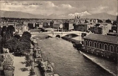 Ak Genève Genf Schweiz, Vue de Saint Jean