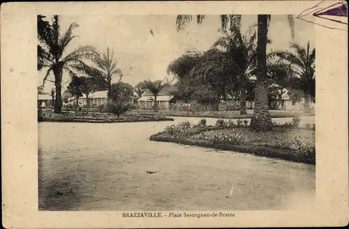 Ak Brazzaville Französisch Kongo, Place Savorgnan de Brazza