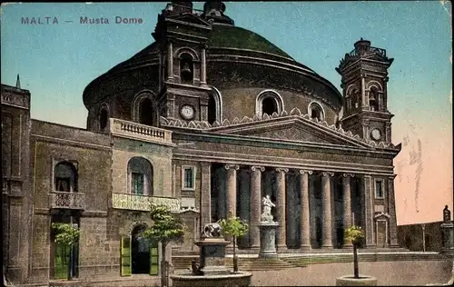 Ak Malta, Musta Dome, Domansicht von außen, Eingang