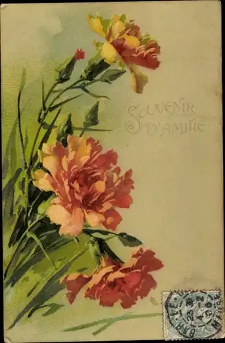 Künstler Ak Klein, C., Souvenir d'Amitie, Blühende Blumen