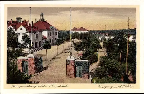Ak Königsbrück in der Oberlausitz, Truppenübungsplatz, Eingang, Wache