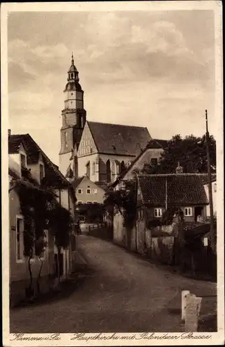 Ak Kamenz in Sachsen, Pulsnitzer Straße, Hauptkirche