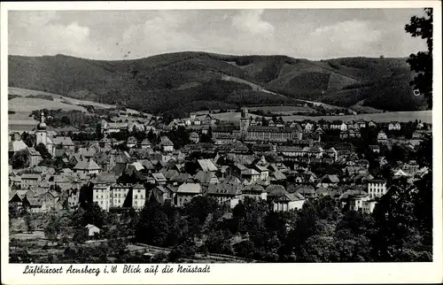 Ak Arnsberg im Sauerland Westfalen, Blick auf die Neustadt