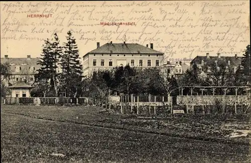 Ak Herrnhut in der Oberlausitz Sachsen, Mädchenanstalt