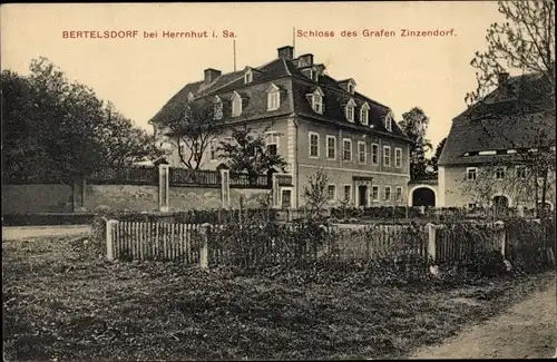 Ak Berthelsdorf Herrnhut in Sachsen, Schloss des Grafen Zinzendorf