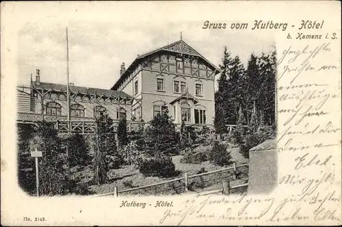 Ak Kamenz im Kreis Bautzen, Gartenpartie am Hutberg Hotel