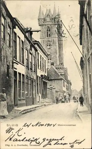 Ak Sluis Zeeland Niederlande, Meerminnestraat