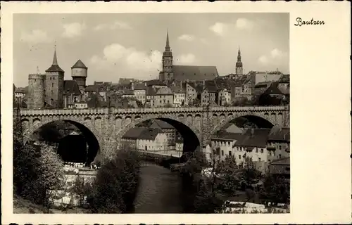 Ak Bautzen in der Oberlausitz, Kronprinzenbrücke, Alte Wasserkunst, Michaeliskirche, Petridom