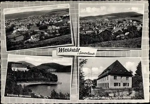 Ak Meschede im Sauerland, Panorama, Rasthaus Hennesee, Jugendherberge Haus Dortmund