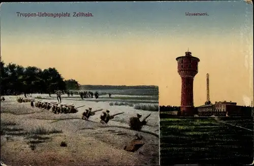 Ak Zeithain in Sachsen, Truppenübungsplatz, Wasserwerk