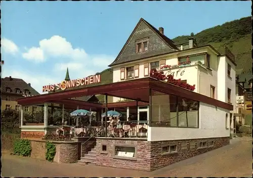 Ak Cond Cochem an der Mosel, Weinhaus Café Sonn'schein, Terrasse, Inh. Erich Goebel