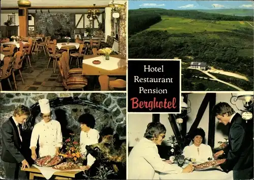 Ak Langenaubach Haiger in Hessen, Hotel Restaurant Pension Berghotel, Inneres