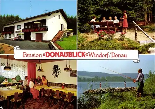 Ak Windorf an der Donau Niederbayern, Pension Donaublick, Angler