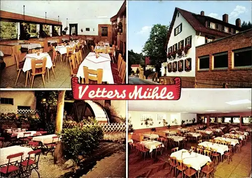 Ak Zell Bensheim an der Bergstraße Hessen, Vetters Mühle, Inneres
