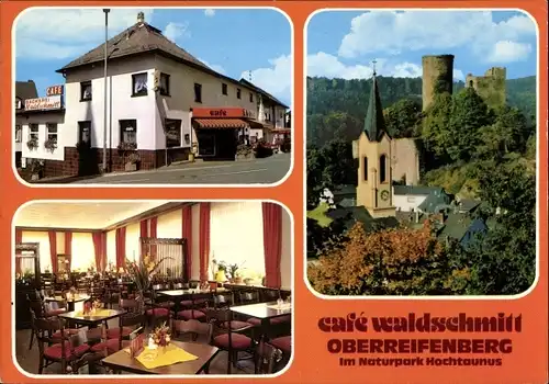 Ak Oberreifenberg Schmitten im Taunus Hessen, Cafe Waldschmitt, Ortsansicht