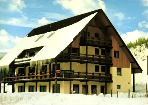 Ak Hundsbach Forbach im Schwarzwald Baden, Hotel-Restaurant Tannberg, Winter