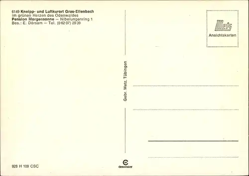 Ak Grasellenbach im Odenwald, Pension Morgensonne