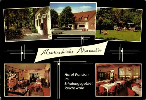 Ak Nierswalde Goch am Niederrhein, Martinschänke Nierswalde, Hotel-Pension, Inneres