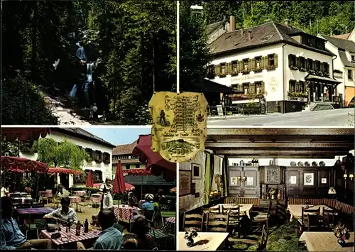 Ak Triberg im Schwarzwald, Gasthof Zur Lilie, Wasserfall