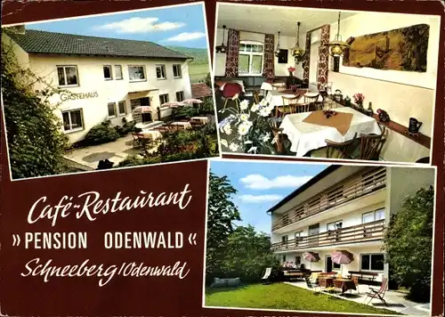 Ak Schneeberg im Odenwald Unterfranken, Pension Odenwald, Amorbacher Str. 4