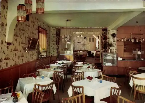 Ak Obernhof an der Lahn, Lahn-Cafe, Inneres