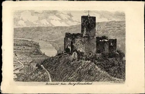 Künstler Ak Bernkastel Kues an der Mosel, Burg Landshut