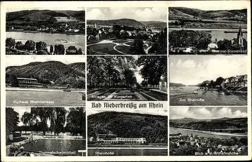 Ak Bad Niederbreig Breisig am Rhein, Rheinhotel, Kurhaus Rheinterrasse, Thermalschwimmbad
