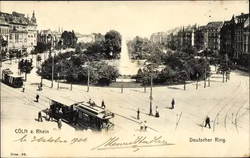 Ak Köln am Rhein, Deutscher Ring, Straßenbahn