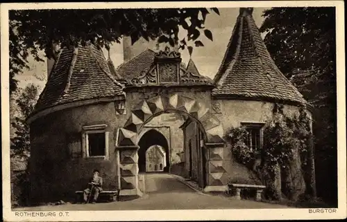 Ak Rothenburg ob der Tauber Mittelfranken, Burgtor