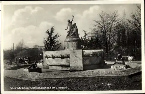 Ak Mülheim Köln am Rhein, Märchenbrunnen im Stadtpark