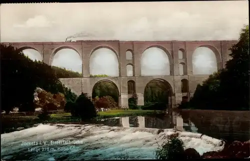 Ak Jocketa Pöhl im Vogtland, Elstertalbrücke, Eisenbahn