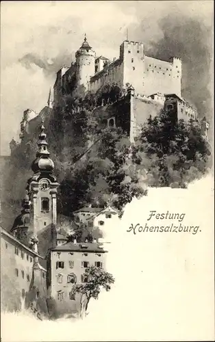 Ak Salzburg in Österreich, Festung Hohensalzburg