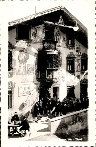 Ak Ötz Tirol, Gasthof Stern, Fassadengemälde