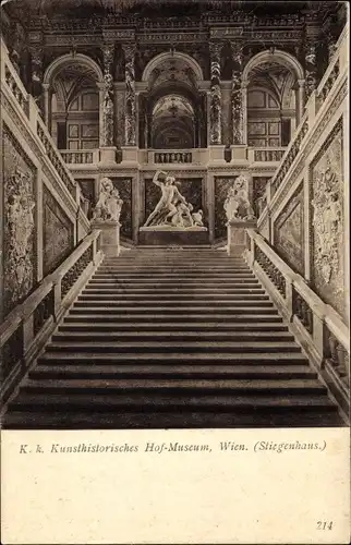 Ak Wien 1 Innere Stadt, K. k. Kunsthistorisches Hof-Museum, Stiegenhaus