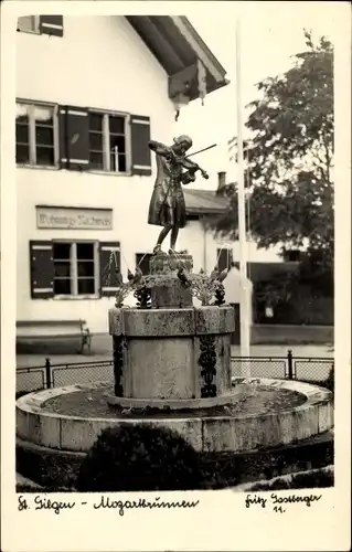 Ak St Gilgen in Salzburg, Mozartbrunnen