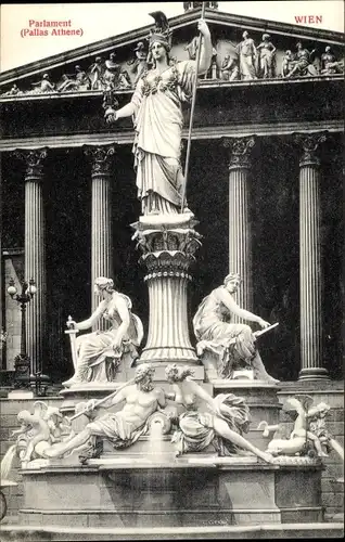 Ak Wien 1 Innere Stadt, Parlament, Statue Pallas Athene