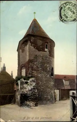 Ak Yarmouth Norfolk England, A Bit of Old Yarmouth, Turm