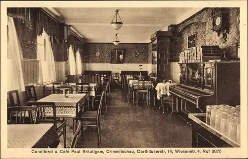Ak Crimmitschau in Sachsen, Konditorei und Café, Carthäuserstraße 14, Wiesenstraße 4