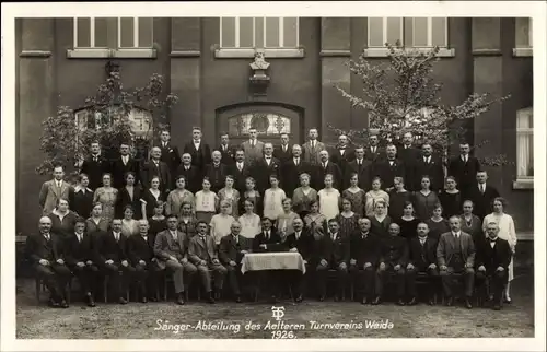 Foto Ak Weida in Thüringen, Sänger-Abteilung des Älteren Turnvereins 1926