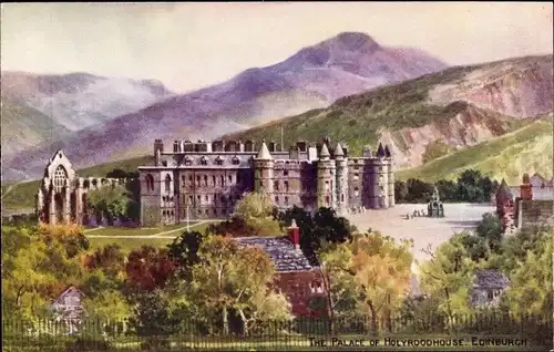 Ak Holyrood Edinburgh Schottland, The Palace of Holyroodhouse, Arthurs's Seat