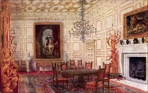 Ak Warwick Warwickshire England, Castle, Great Dinning Room