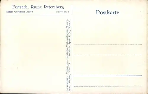 Ak Friesach in Kärnten, Ruine Petersberg