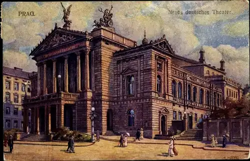 Künstler Ak Mateju, C., Praha Prag Tschechien, Neues deutsches Theater