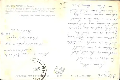 Ak Dunedin Neuseeland, Flughafen, Außenansicht, Momona Airport