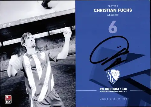 Sammelbild Fußballspieler Christian Fuchs, VfL Bochum