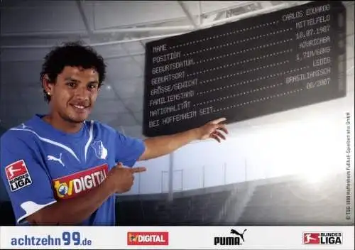 Sammelbild Fußballspieler Carlos Eduardo, TSG 1899 Hoffenheim