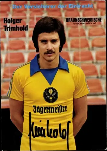 Sammelbild Fußballspieler Holger Trimhold, Eintracht Braunschweig