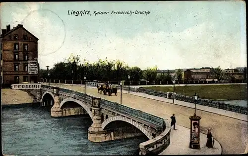 Ak Legnica Liegnitz Schlesien, Kaiser Friedrich Brücke