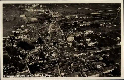 Ak Mußbach Neustadt an der Weinstraße, Blick auf den Ort, Fliegeraufnahme