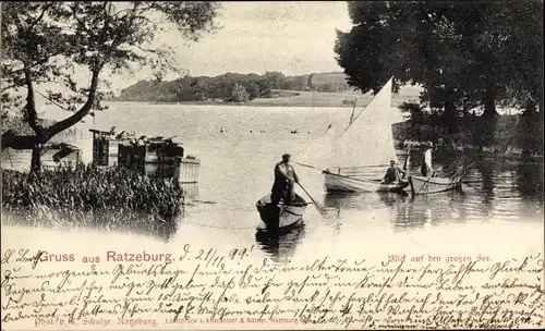 Ak Ratzeburg im Herzogtum Lauenburg, Großer See, Boote